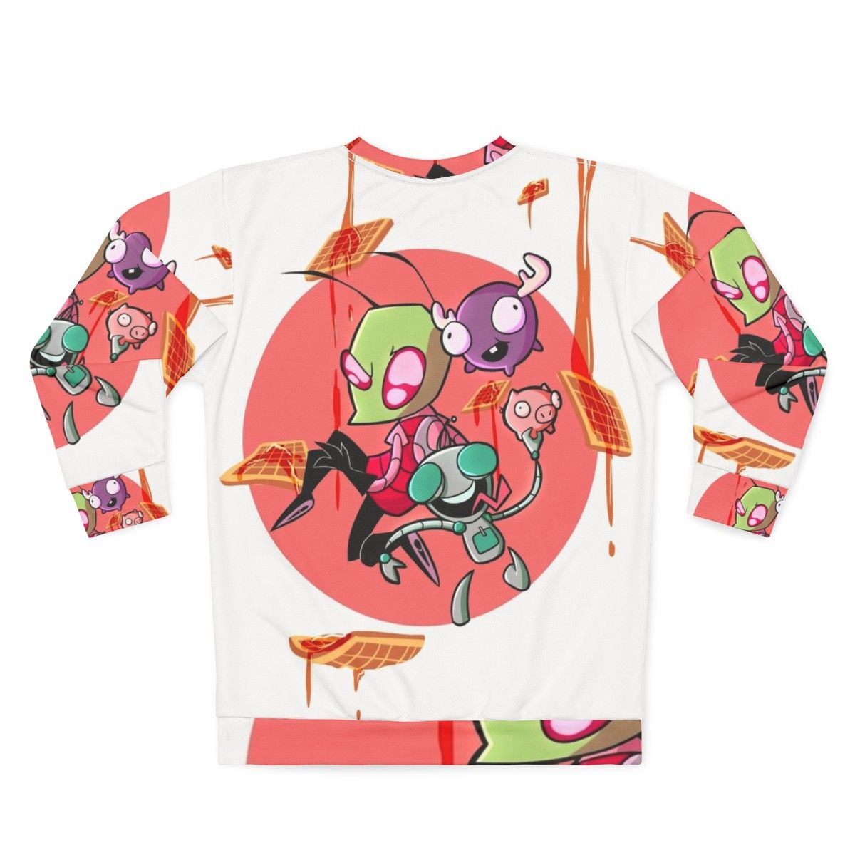 Cartoon Invader Zim Waffles Sweatshirt - Back