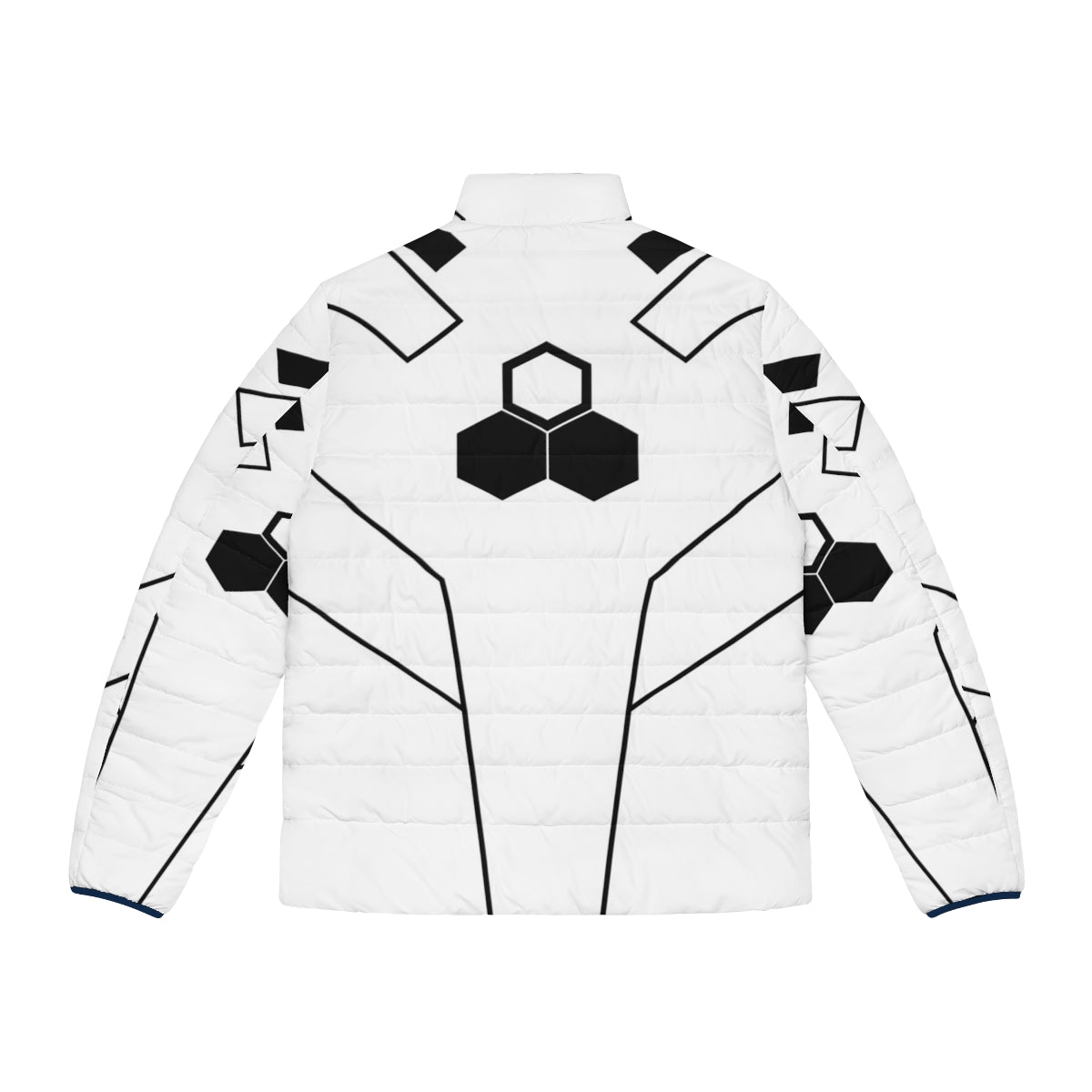 Future Foundation Fantastic Puffer Jacket with Hexagon Emblem - Sci-Fi Superhero Cosplay from Marvel Comics - Back