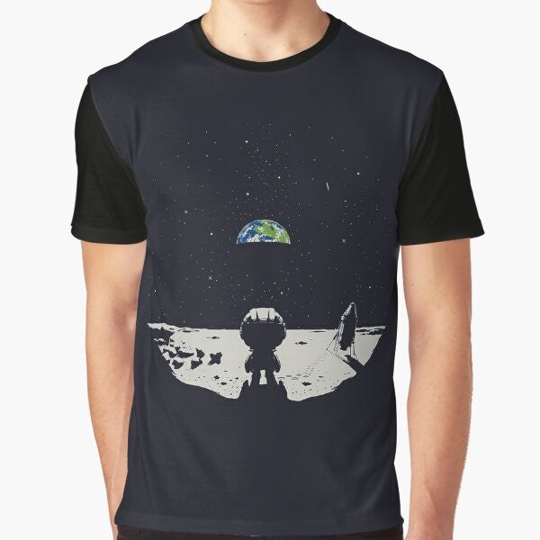 Kerbal Space Program T-Shirt featuring a graphic design of a rocket and planets