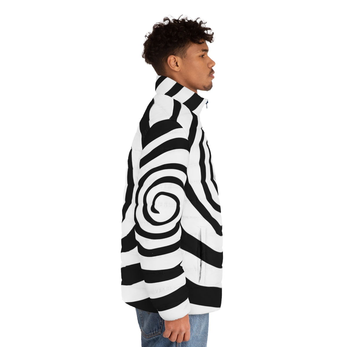 Spiral Puffer Jacket featuring Motionless in White band logo and imagery - men side right