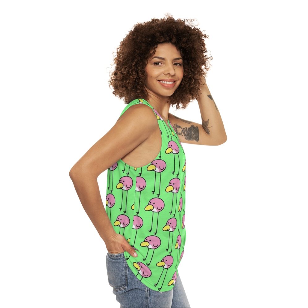 Flock Step Unisex Birds Tank Top - women side