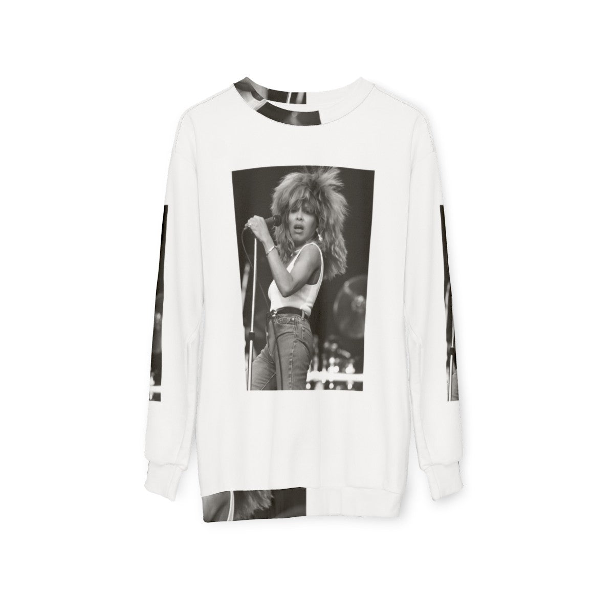 Vintage-style "Show Tina" sweatshirt featuring Ike Turner, the legendary music icon - hanging