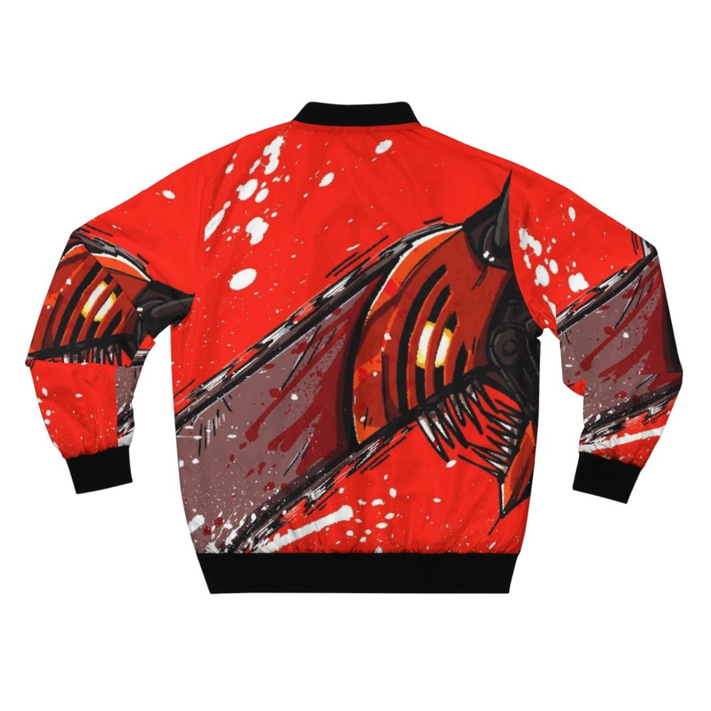 Red Vigilante Bomber Jacket with Anime Inspired Design - Back