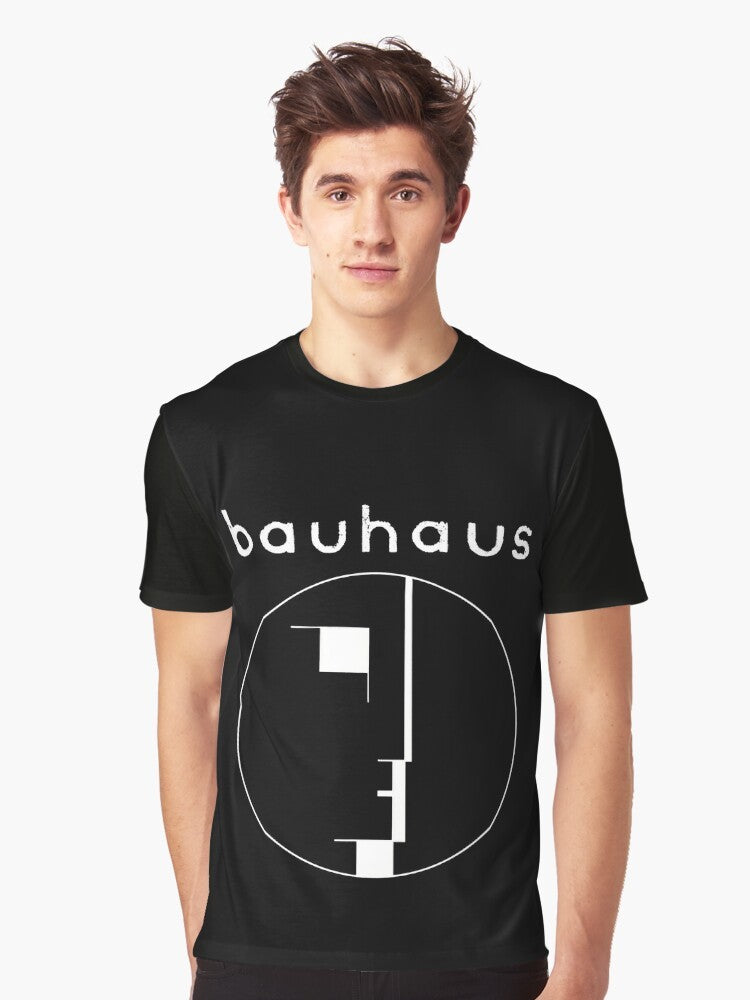 Bauhaus post punk retro graphic t-shirt featuring the iconic Bauhaus band logo and visual elements - Men