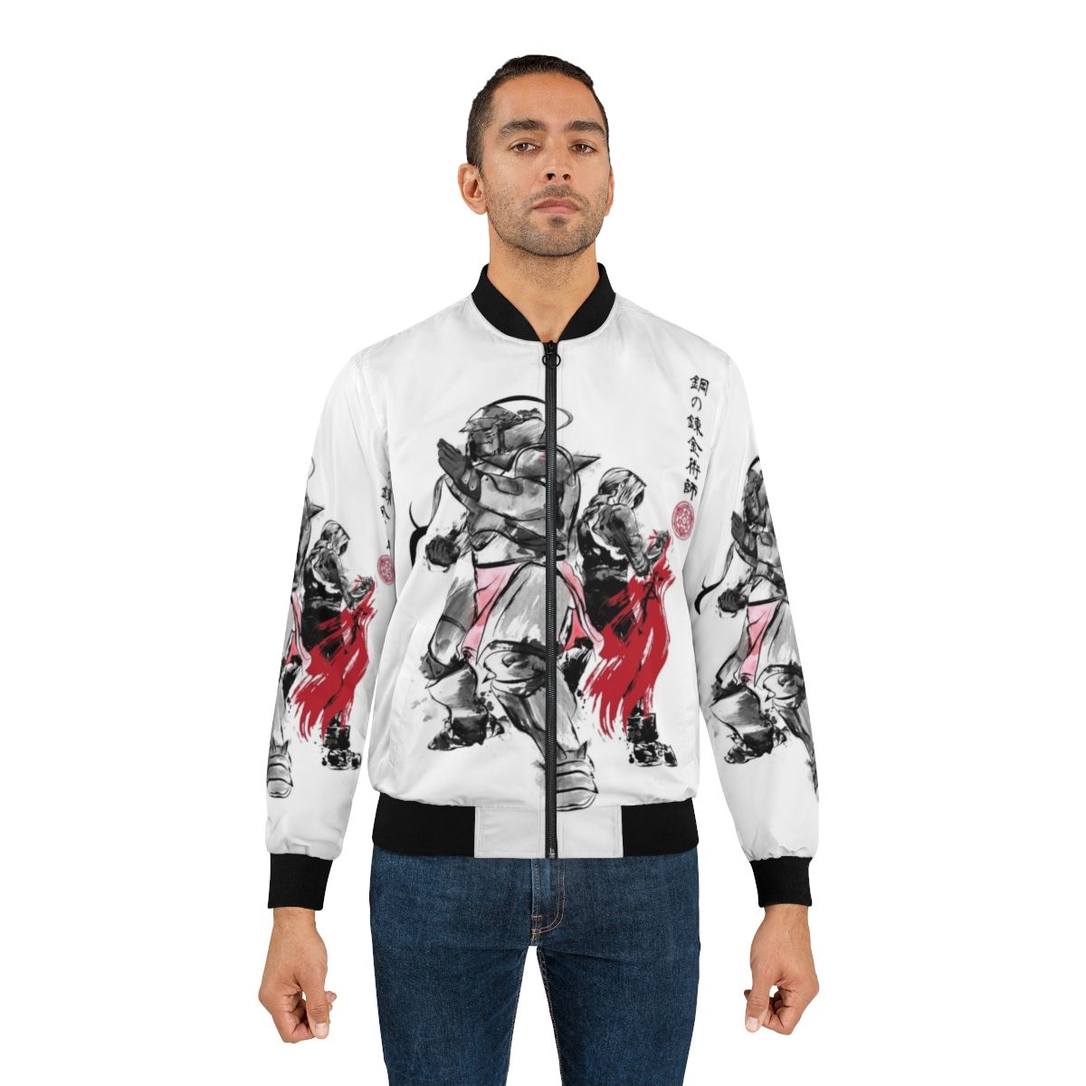 Brotherhood Sumi-e Anime Bomber Jacket featuring Edward Elric and Alphonse Elric characters from Fullmetal Alchemist - Lifestyle