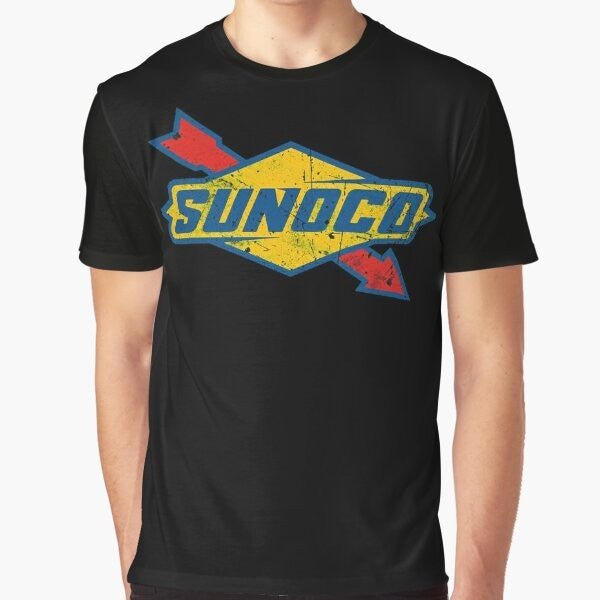 Sunoco Vintage Oil Company Graphic T-Shirt featuring a retro racing graphic design