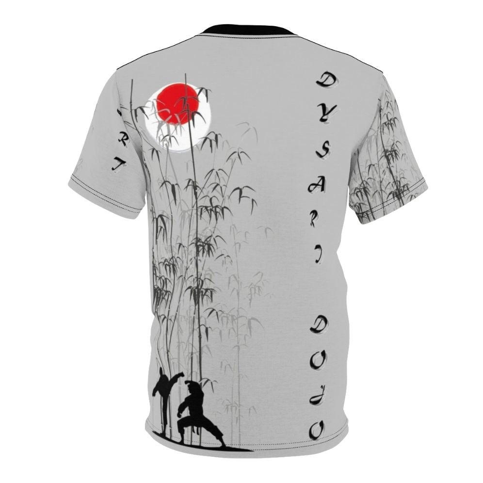 Dysart Dojo inspired martial arts t-shirt with an all-over print (AOP) design - Back