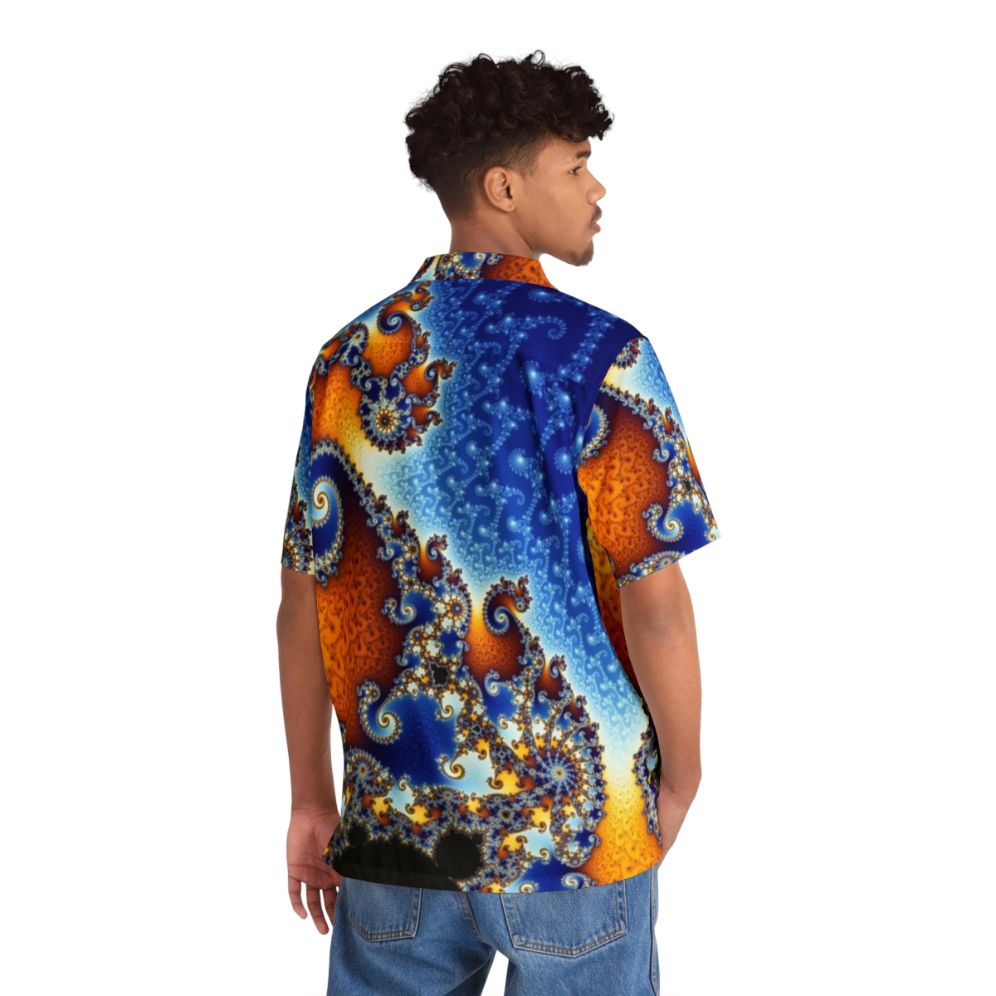 Mandelbrot Set Hawaiian Shirt featuring intricate fractal pattern - People Back