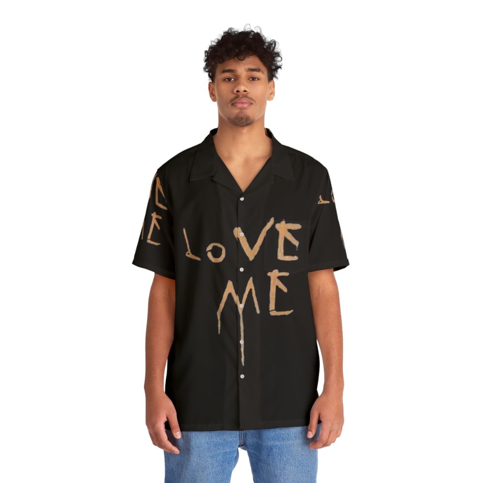 Matchbox Twenty Inspired Hawaiian Shirt with "Love Me" Design - People Front