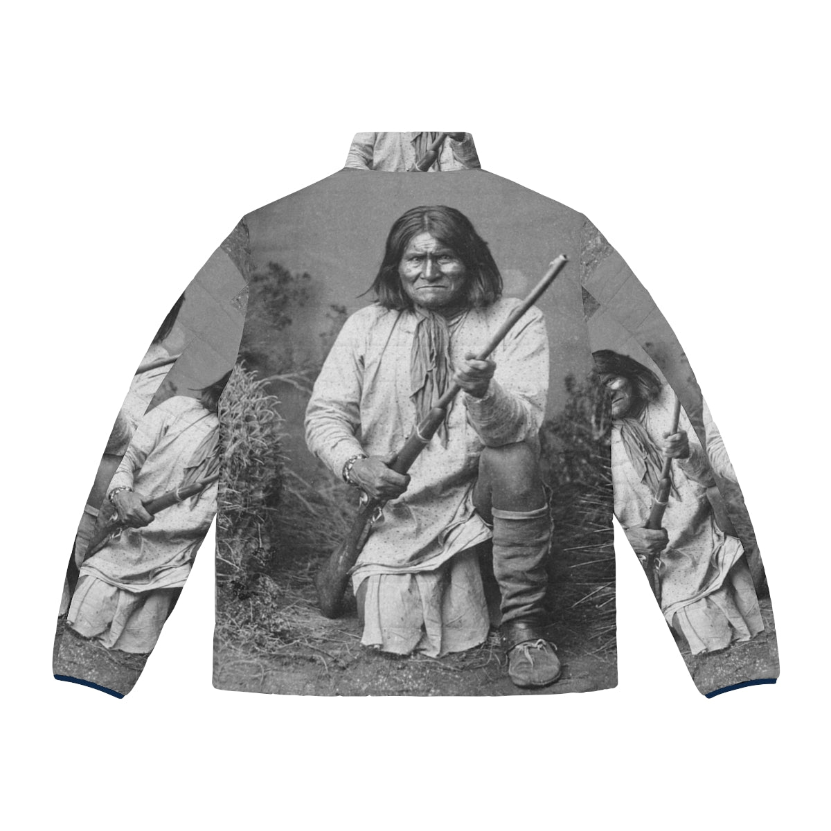 Geronimo Puffer Jacket - Stylish and Warm Native American-Inspired Puffer Jacket - Back