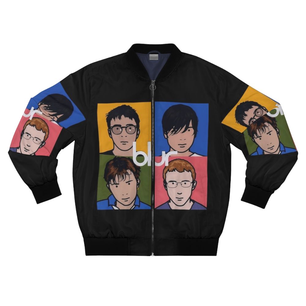 Blur 1992 logo bomber jacket with classic car artwork for fans of the British rock band