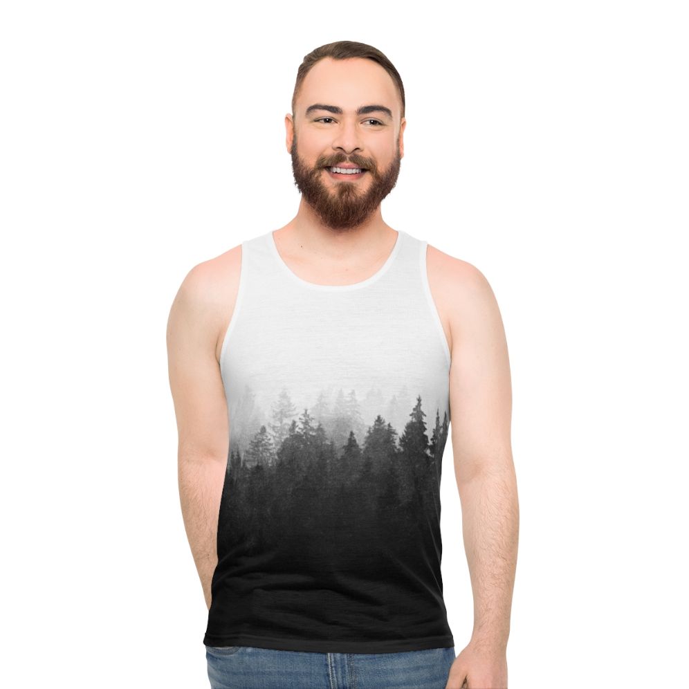 Wilderness Unisex Tank Top featuring a nature landscape design - men