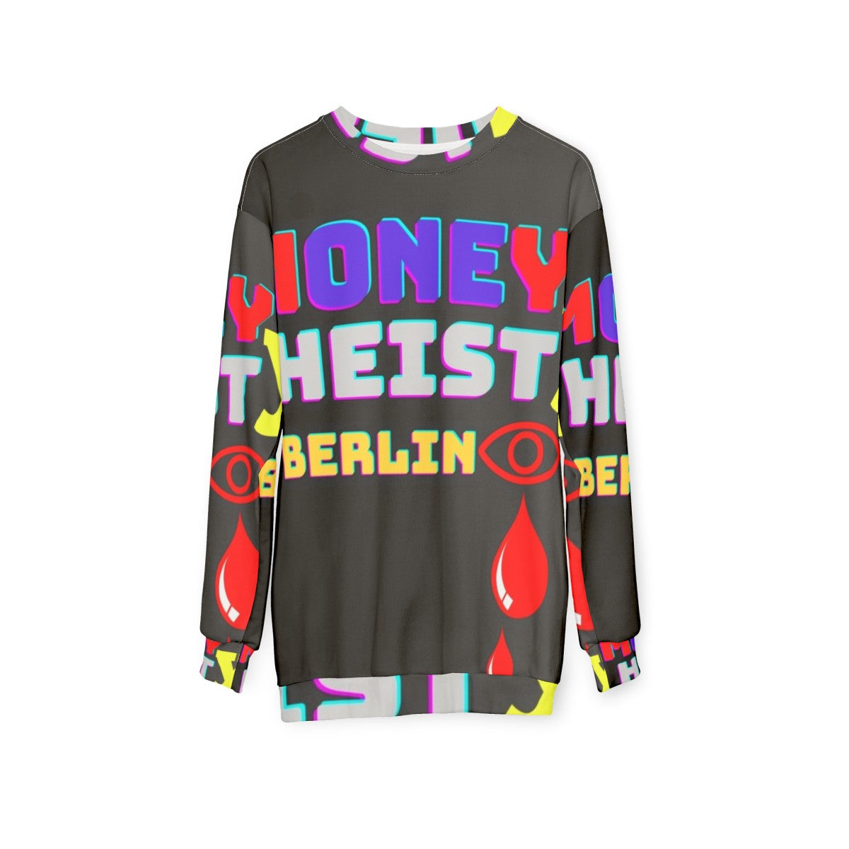 Money Sweatshirt with Risk Of Money Design - hanging