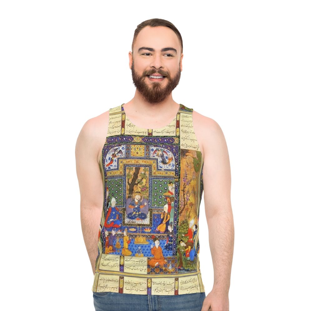 Unisex tank top with Persian calligraphy design - men