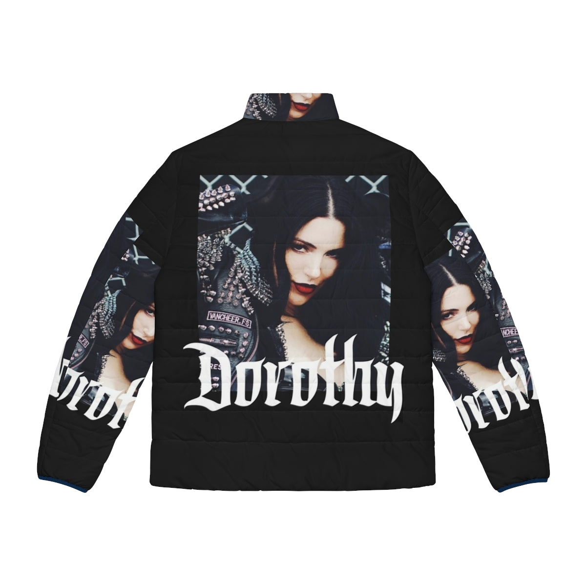 Dorothy Puffer Jacket featuring the iconic Dorothy band logo - Back