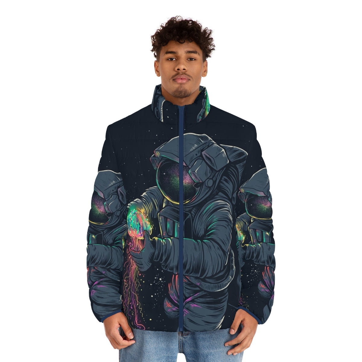 Cosmic Jellyspace Puffer Jacket - Interstellar Inspired Design for the Modern Astronaut - men front