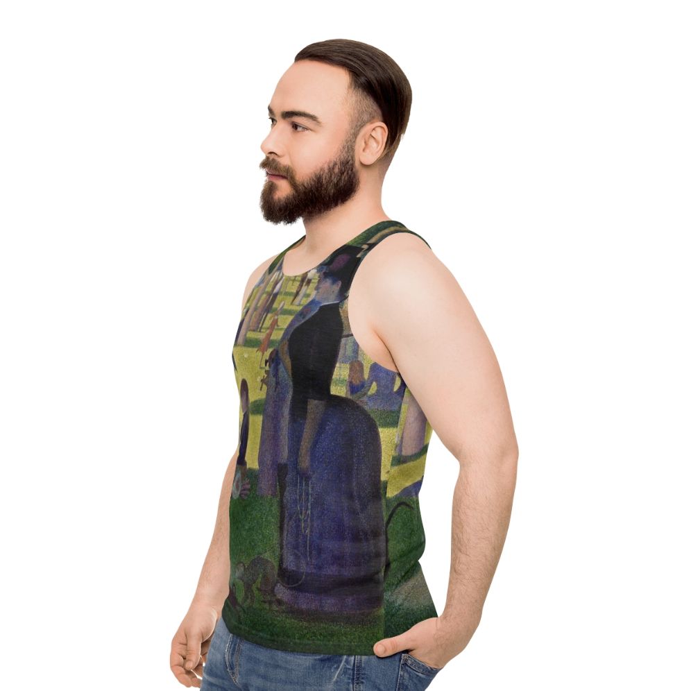 Pointillist Sunday Afternoon Unisex Tank Top - men side