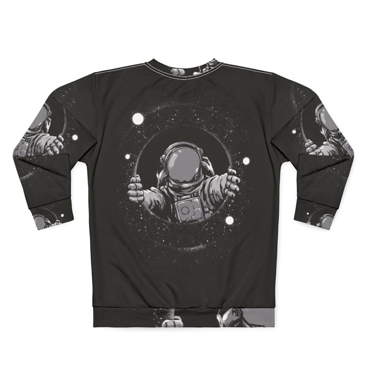 Black Hole Sweatshirt with Galaxy Pattern - Back