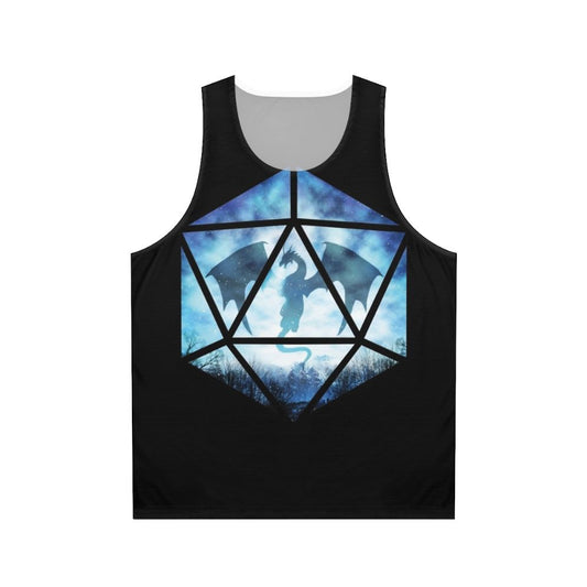 Blue Ice Dragon D20 Unisex Tank Top