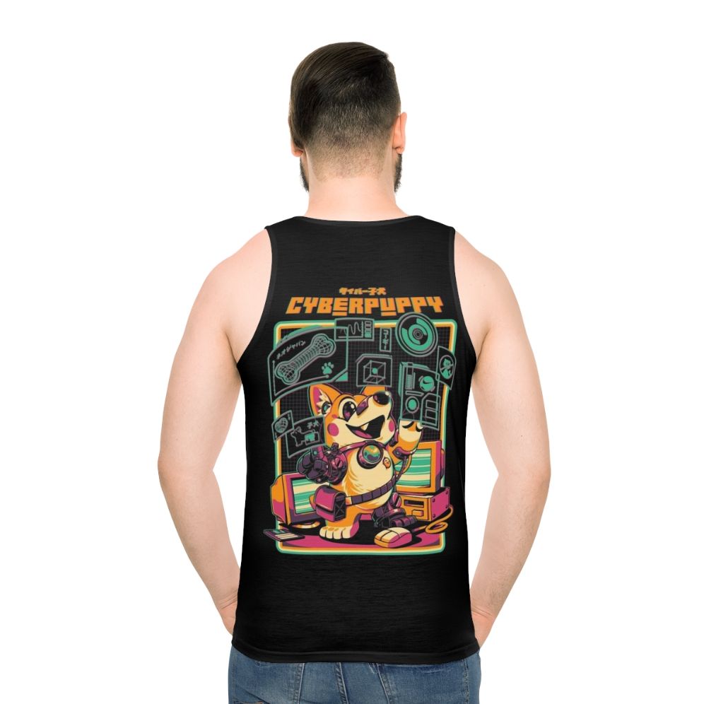 Cyberpunk corgi puppy tank top - men back