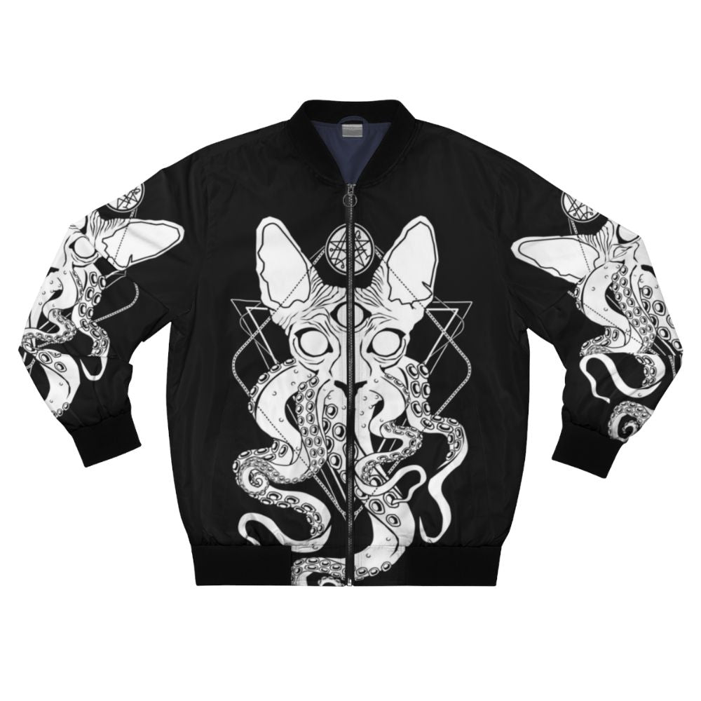 CATHULHU - the cosmic tentacle cat Bomber Jacket with a lovecraft-inspired design