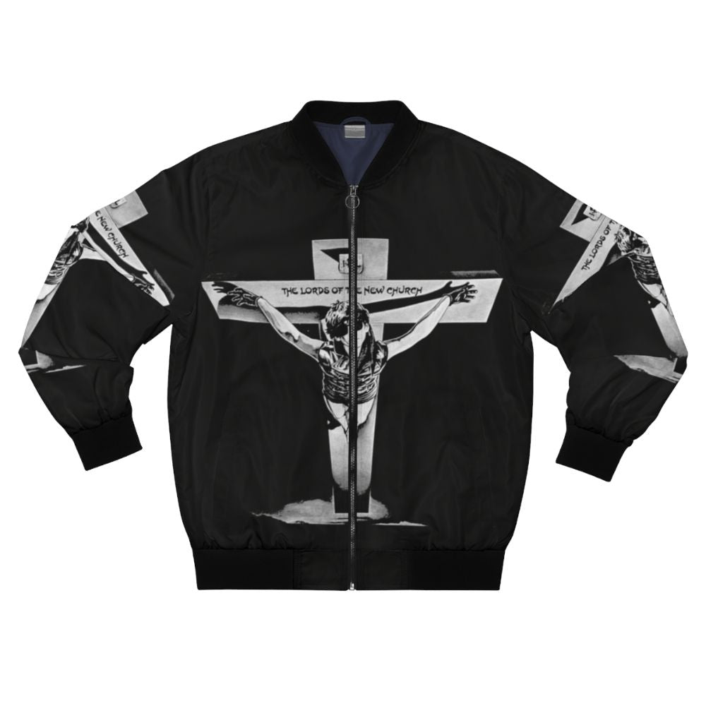 Punk rock bomber jacket featuring the iconic logo of The Lords Of The New Church