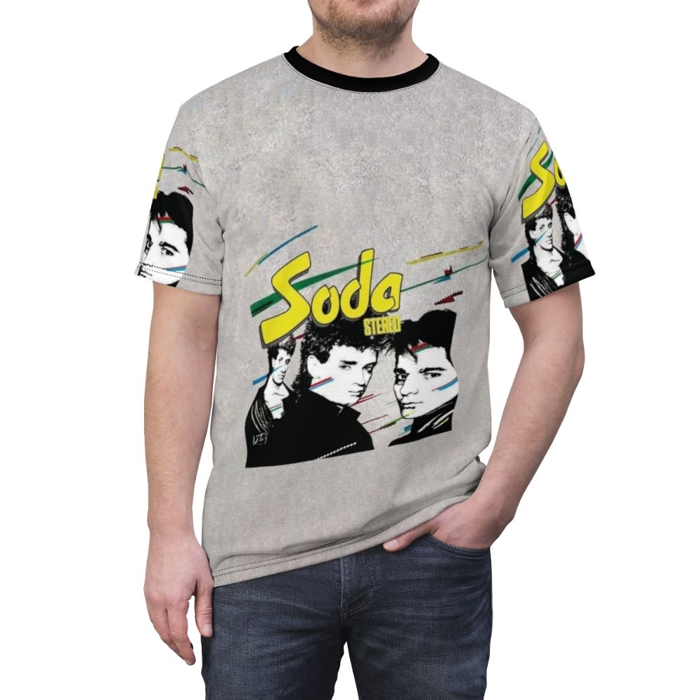 Soda Stereo inspired t-shirt featuring the iconic band's logo and artwork - men front