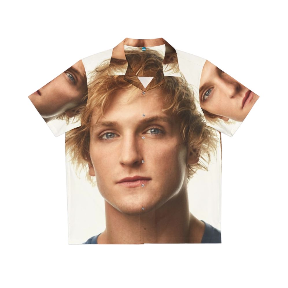 Logan Paul wearing a Hawaiian shirt