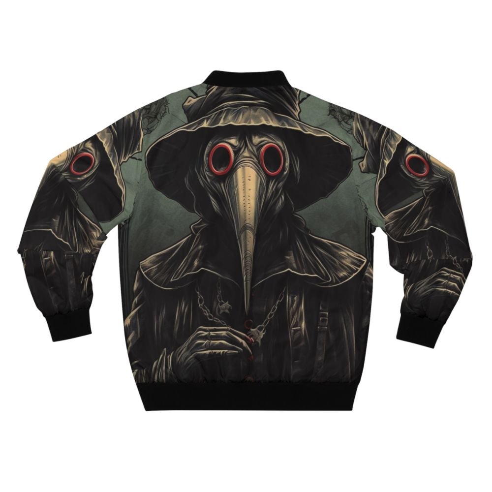 Plague doctor bomber jacket with black plague and horror design - Back