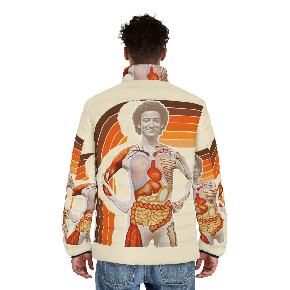 Retro 80s Slim Goodbody inspired puffer jacket - men back