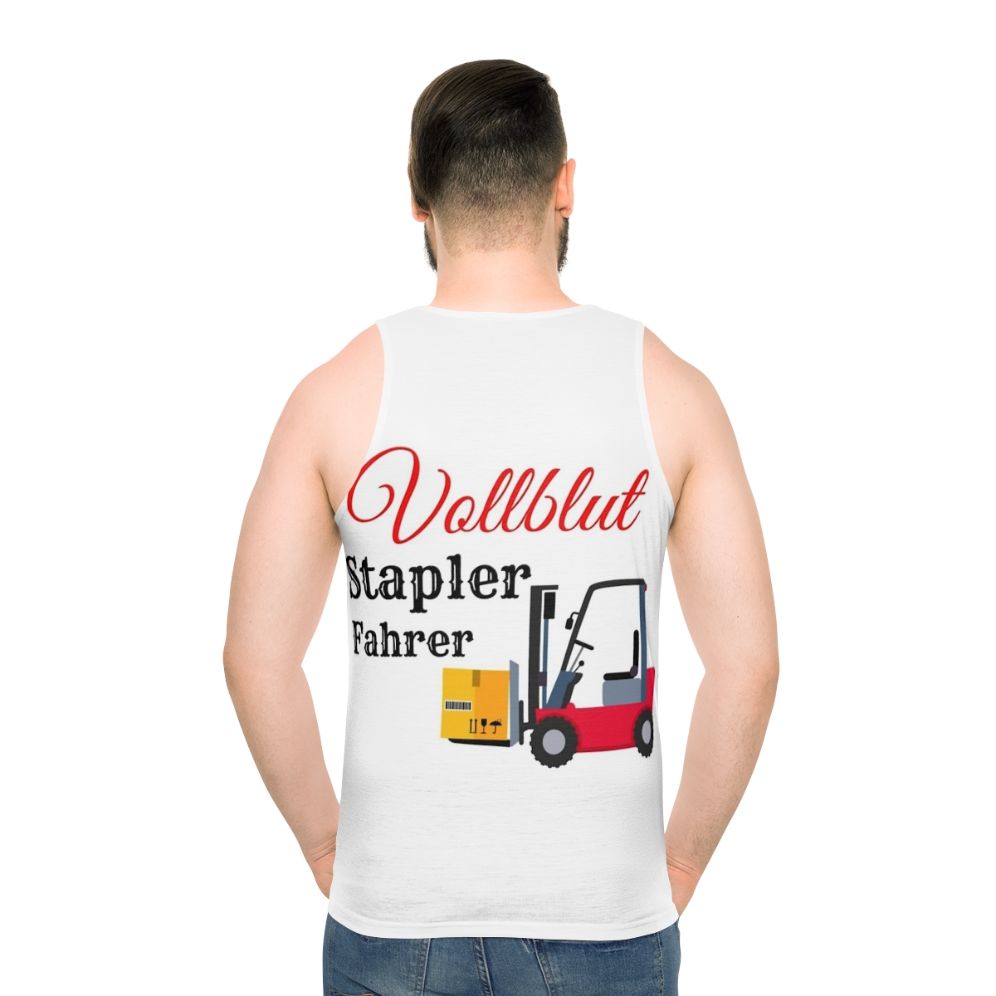 Forklift driver unisex tank top - men back