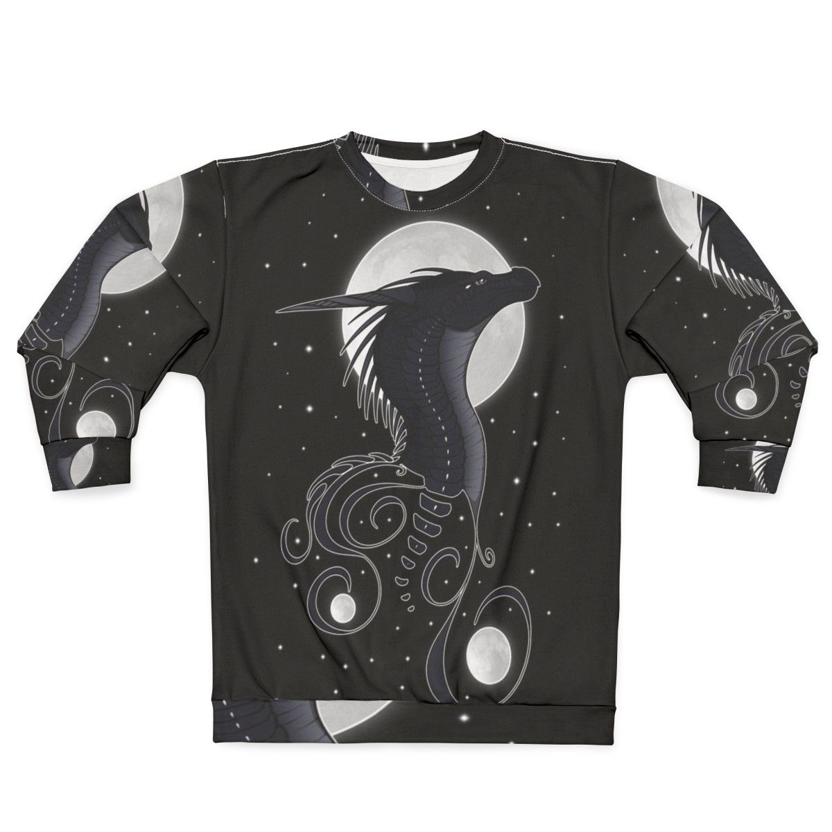 Wings of Fire Darkstalker Sweatshirt featuring dragon, nightwing, and icewing designs