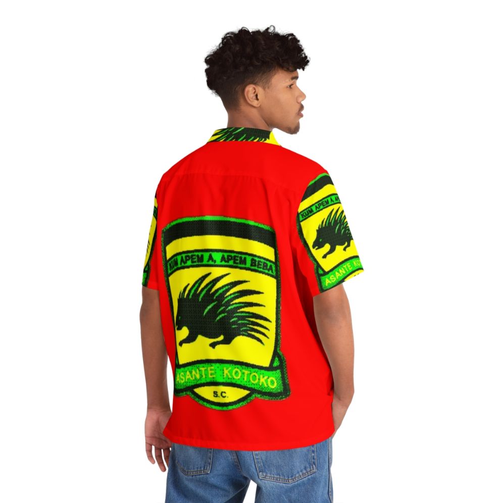 Asante Kotoko Ghanaian Football Club Hawaiian Shirt - Flat lay