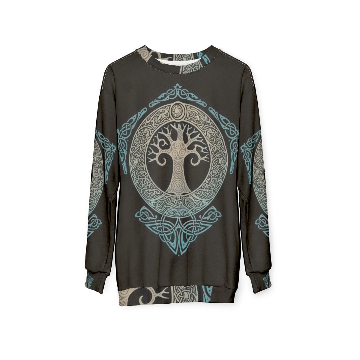 Yggdrasil tree of life sweatshirt with Norse mythology and tribal art design - hanging