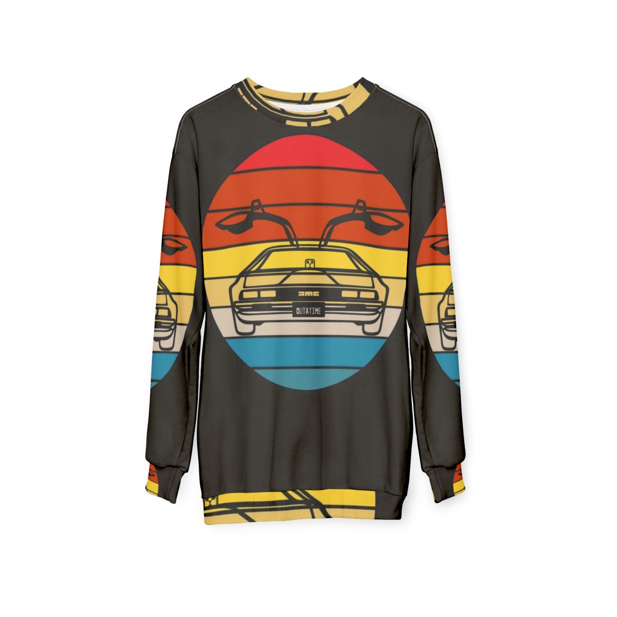 Delorean Sunset Sweatshirt - Back to the Future Inspired Fashion - hanging