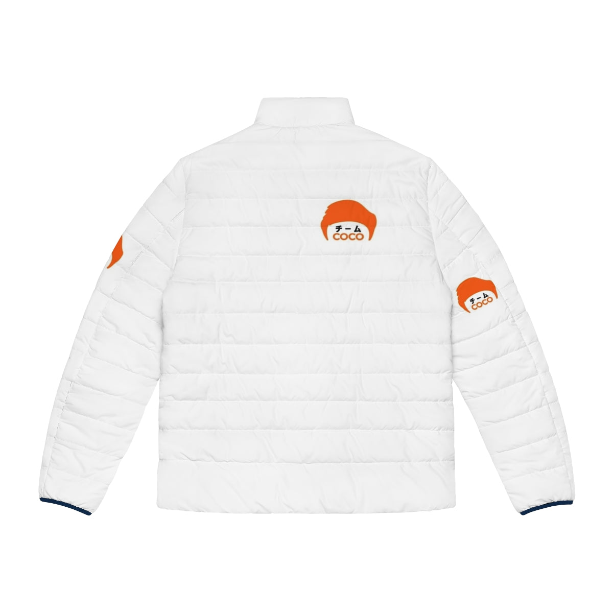 Team Coco Kanji Puffer Jacket with Japanese design and anime-inspired details - Back