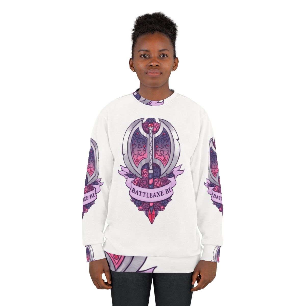 Bisexual Battleaxe Floral Sweatshirt - women