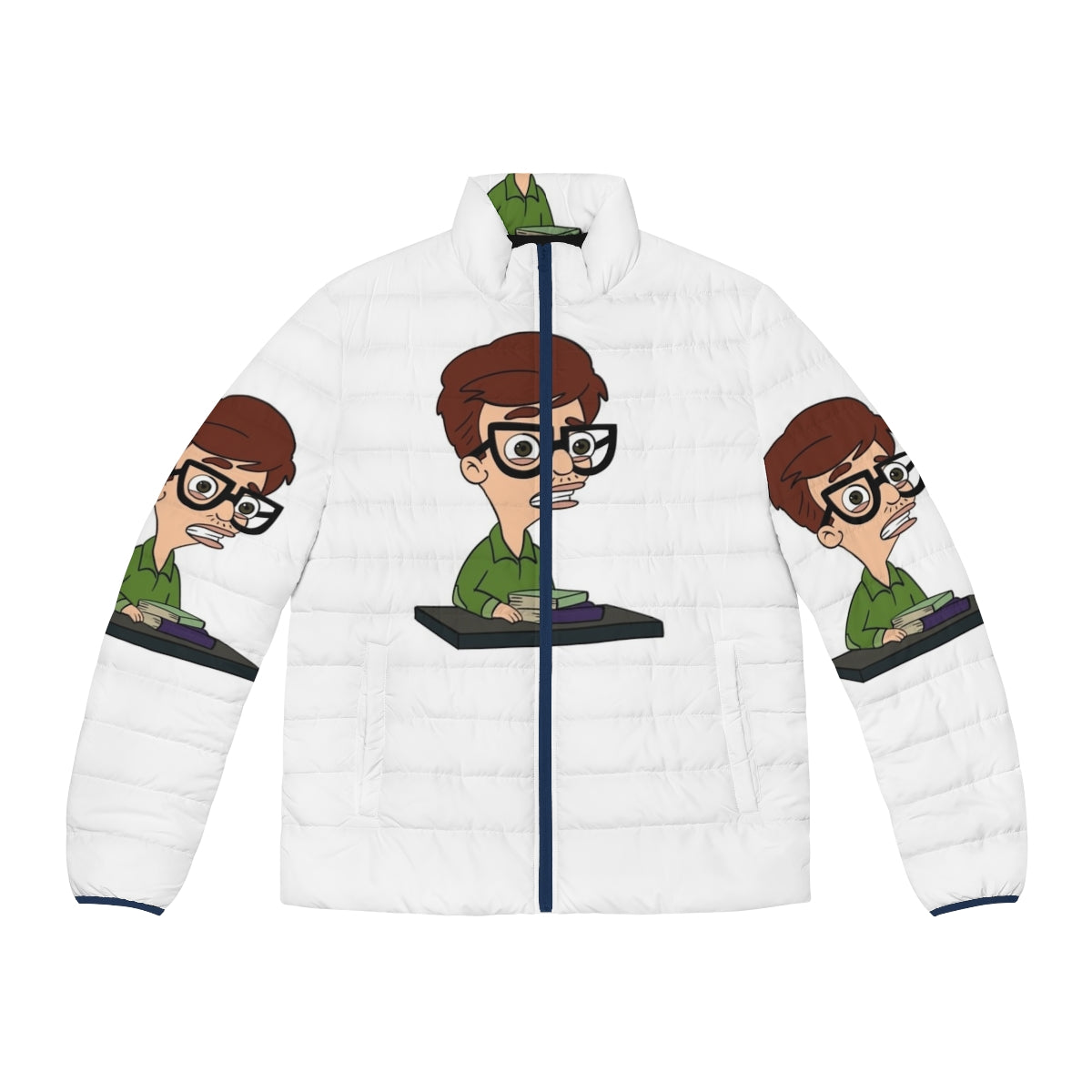 Big Mouth Andrew Glouberman Puffer Jacket, featuring the iconic character from the Netflix animated series