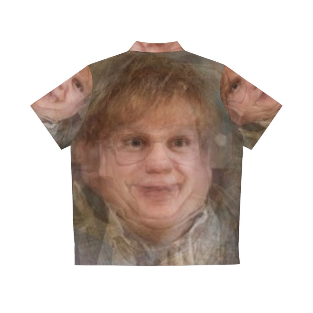 Chris Farley Portrait Hawaiian Shirt with Blurred Movement Effect - Back