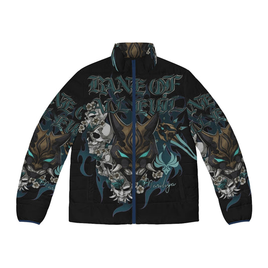 Xiao metal punk puffer jacket inspired by Genshin Impact characters