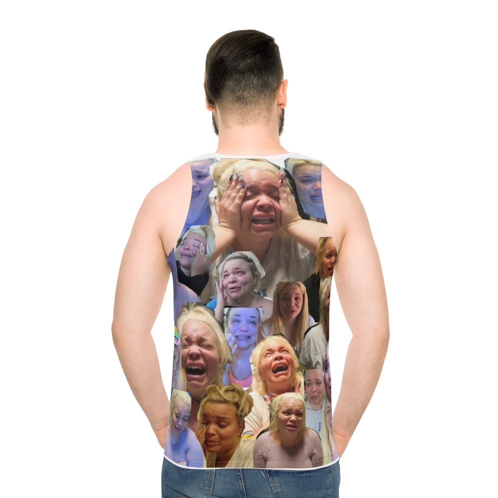 Trisha Paytas inspired unisex tank top with crying meme design - men back