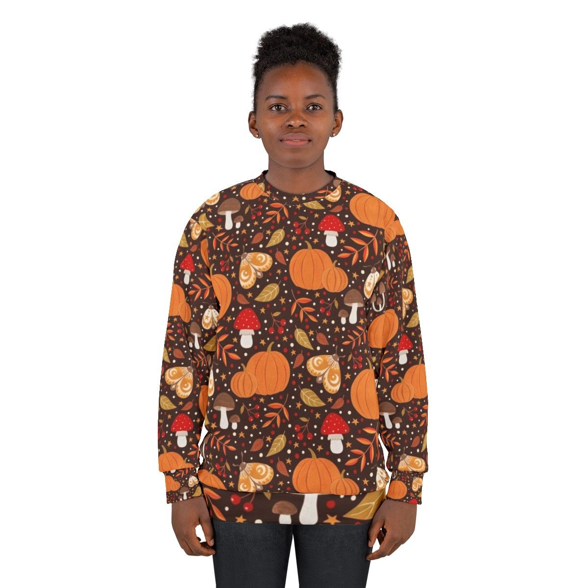 Autumn Elements Sweatshirt featuring nature inspired design - women