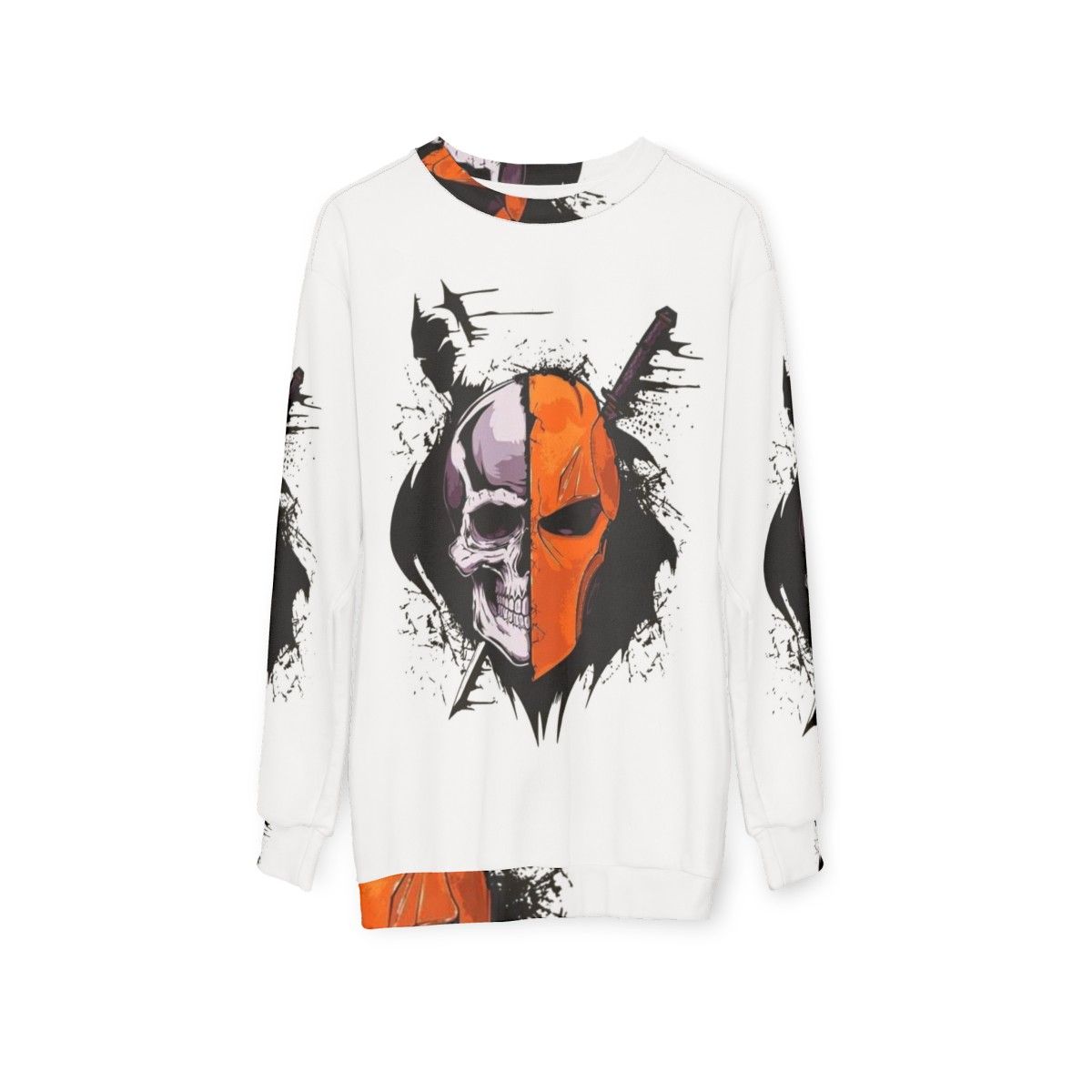 Deathstroke Sweatshirt - Iconic DC Comics Supervillain Silhouette Design - hanging