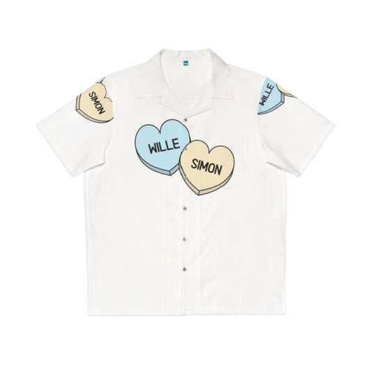 Young Royals Prince Wilhelm and Simon Eriksson Candy Hearts Hawaiian Shirt