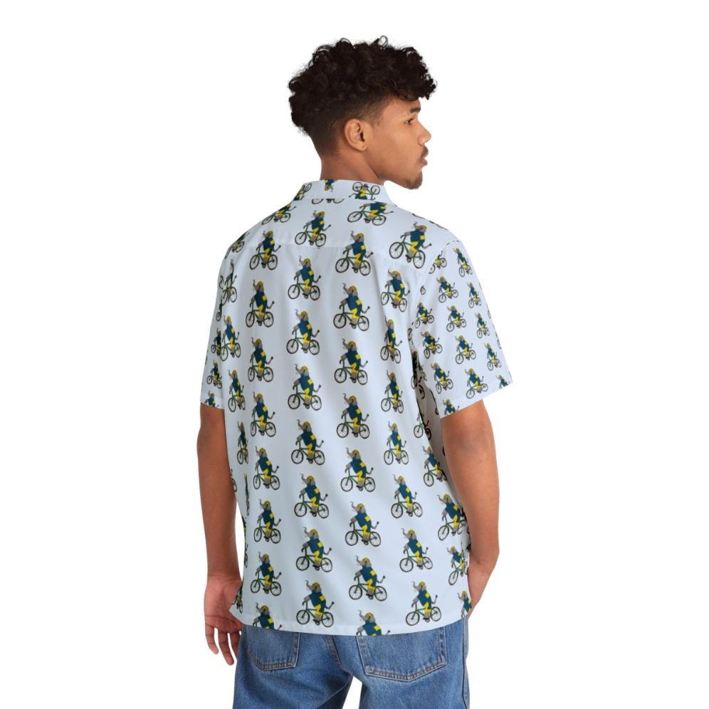 Elephant cycling Hawaiian shirt with bicycle and tropical design - People Back