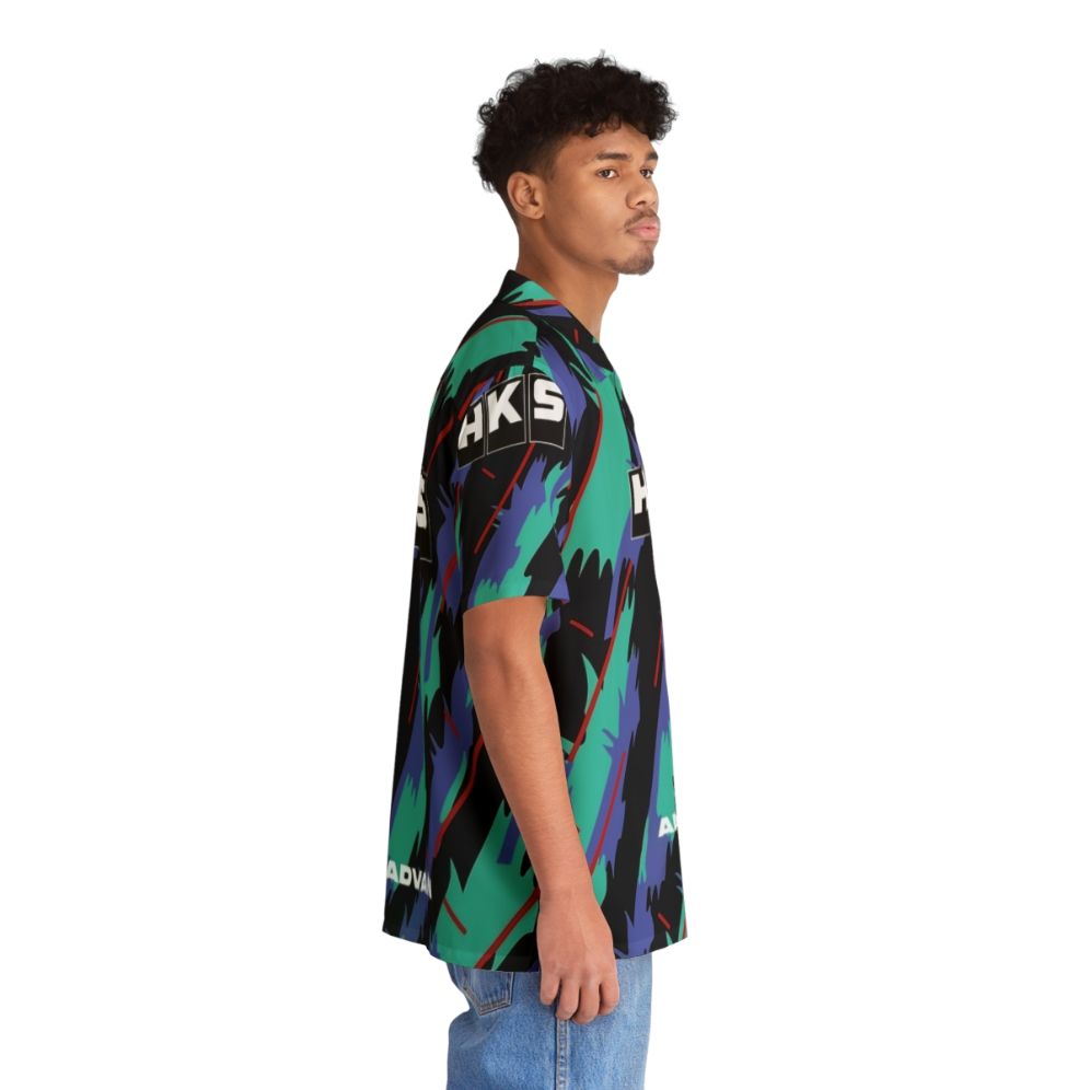 HKS Advan JDM Hawaiian Shirt with Tropical Print - People Pight