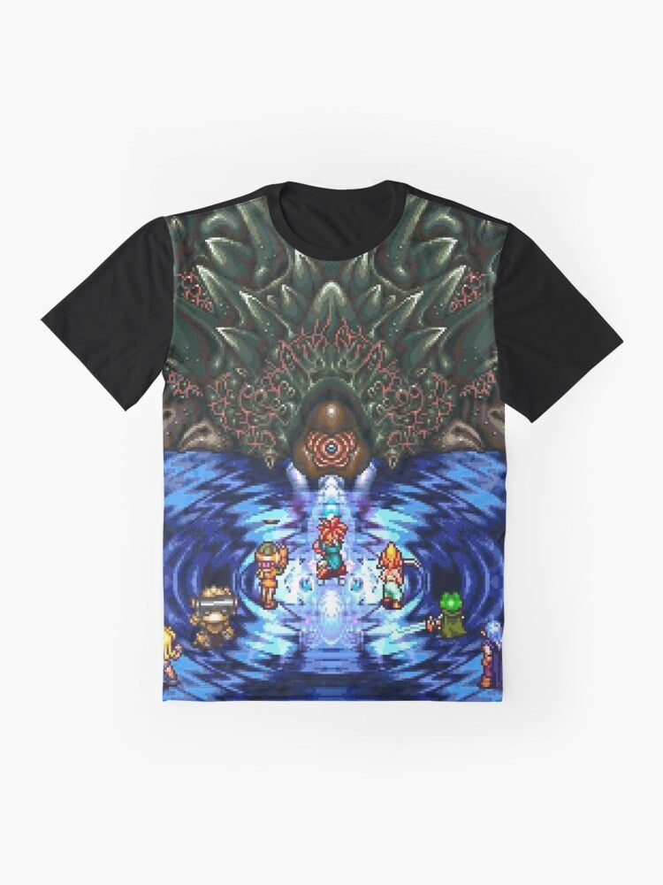 Chrono Trigger Lavos Battle Retro Pixel Art Graphic T-Shirt - Flat lay