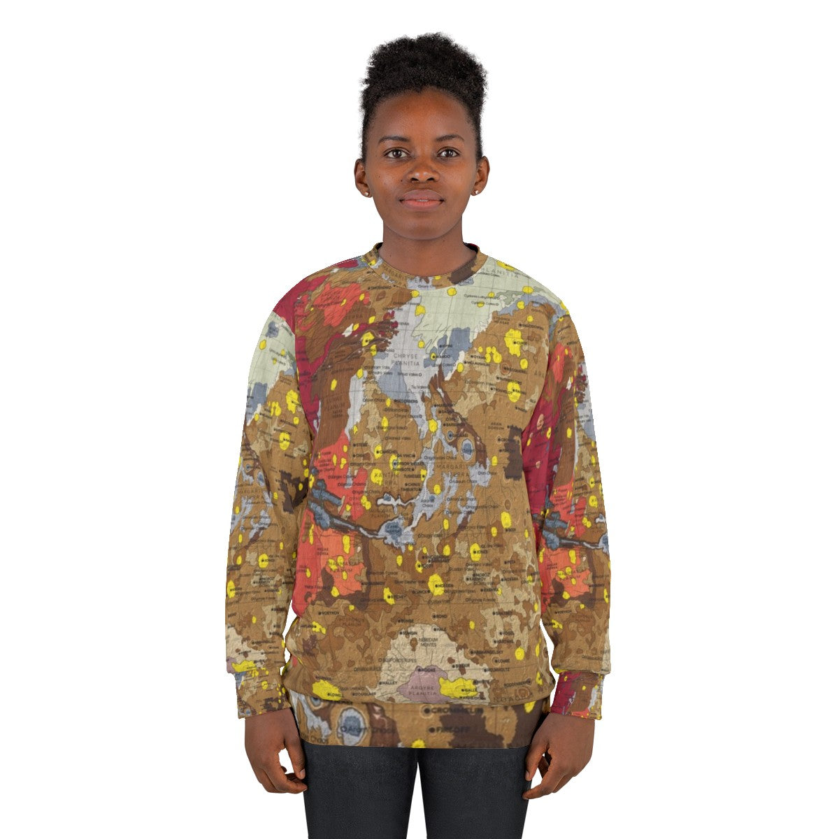 Geology of Mars Sweatshirt featuring educational space and science graphics - women