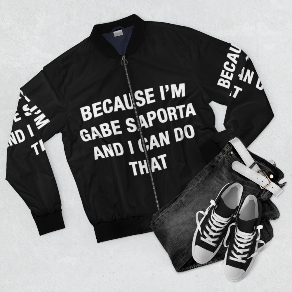 Gabe Saporta Cobra Starship Bomber Jacket - Flat lay