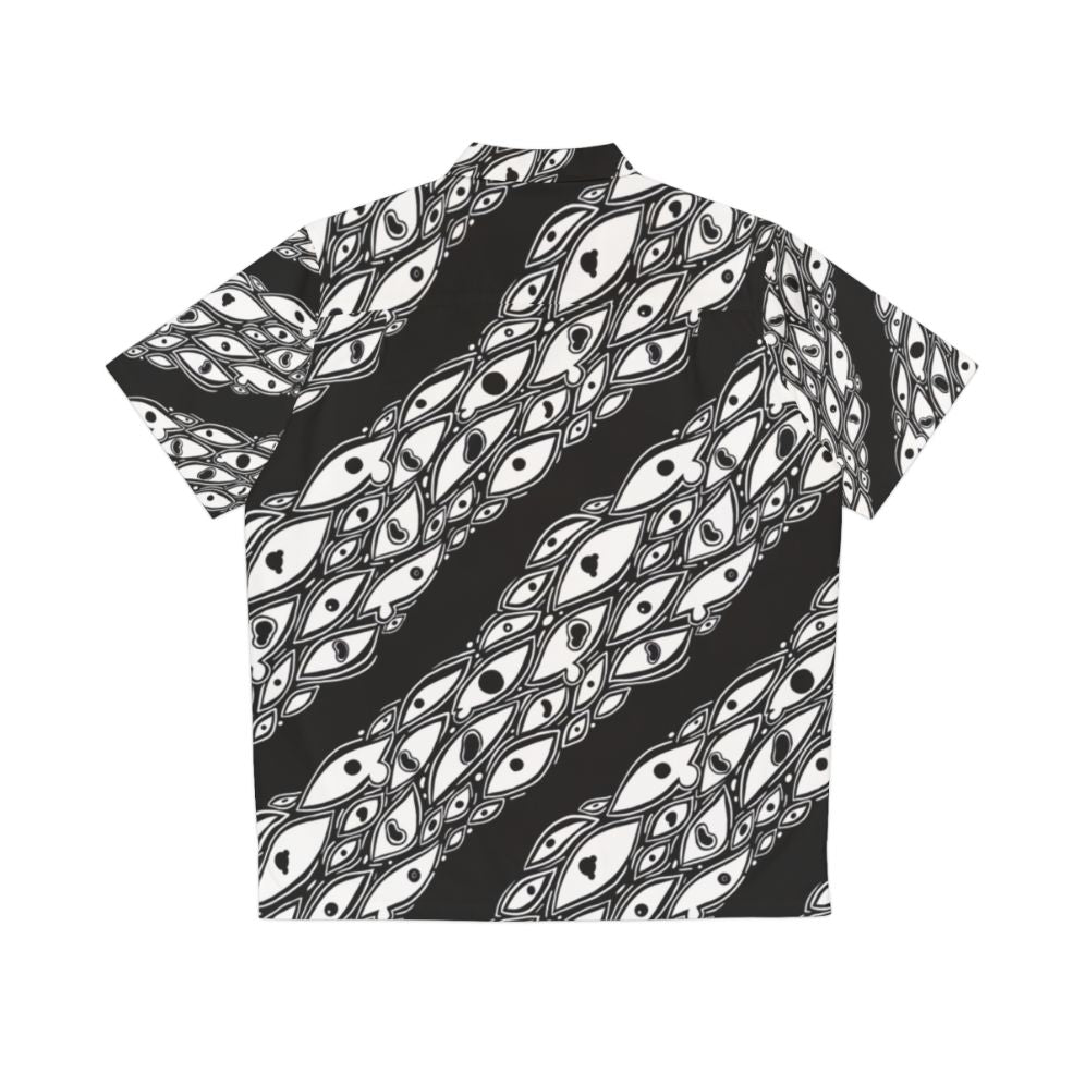 Chilling Eyes Hawaiian Shirt with Spooky Ocular Pattern - Back